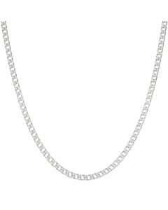 New Sterling Silver 20" Double Curb Link Chain Necklace