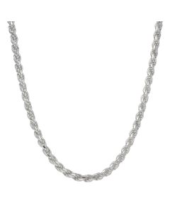 New Sterling Silver 26" Diamond-Cut Rope Chain Necklace 1.6oz