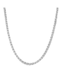 New Sterling Silver 20" Square Rosette Link Chain Necklace