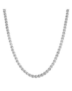 New Sterling Silver 20" Rosette Link Chain Necklace