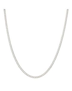 New Sterling Silver 22" Curb Chain Necklace