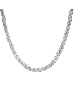 New Sterling Silver 18" Woven Herringbone Necklace