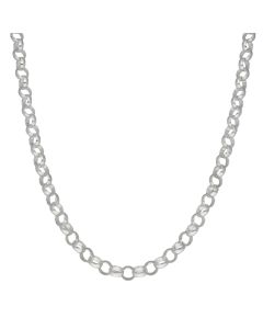 New Sterling Silver 18" Polished Belcher Chain Necklace