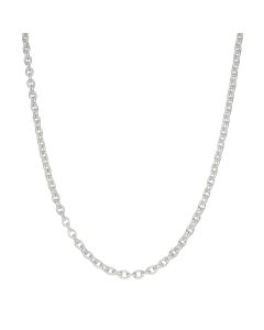 New Sterling Silver 18" Solid Oval Belcher Chain Necklace