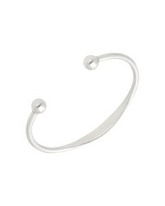 New Sterling Silver Childs Identity Bar Torque Bangle