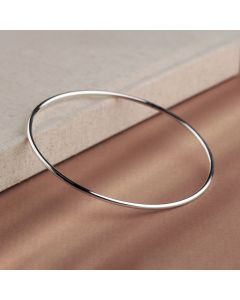 New Sterling Silver Solid Polished Push-On Bangle