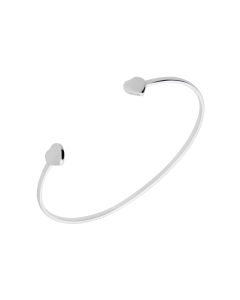 New Sterling Silver Heart Torque Bangle