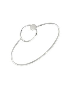 New Sterling Silver Circle Hookover Bangle