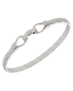 New Sterling Silver Solid Hookover Twist Bangle