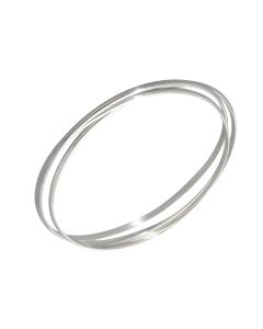 New Sterling Silver Russian Wedding Band Style Push-On Bangle