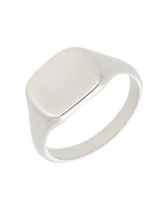 New Sterling Silver Cushion Shaped Signet Ring