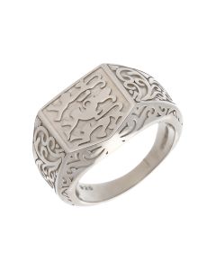 New Sterling Silver 3 Lions England Signet Ring