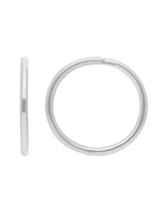 New Sterling Silver 10mm Polished Hinged Sleeper Hoop Earrings