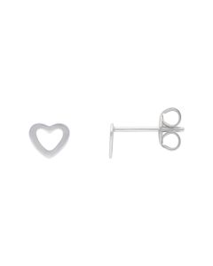 New Sterling Silver Open Centre Heart Stud Earrings