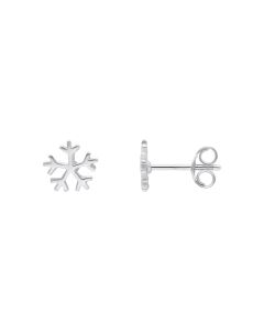 New Sterling Silver Small Snowflake Stud Earrings