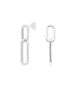 New Sterling Silver Paper Link Drop Earrings