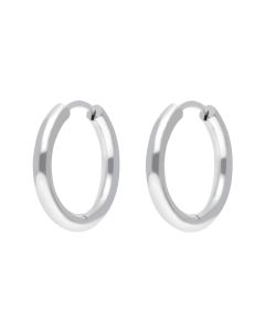 New Sterling Silver 25mm Clicker Huggie Hoop Earrings