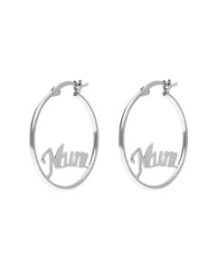 New Sterling Silver Mum 25mm Hoop Earrings