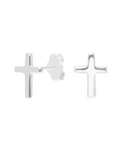 New Sterling Silver Cross Stud Earrings
