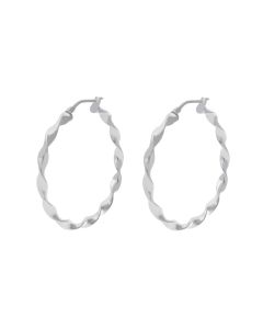 New Sterling Silver Twist Hoop Creole Earrings