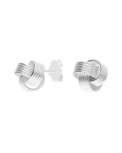 New Sterling Silver Ridged Knot Stud Earrings