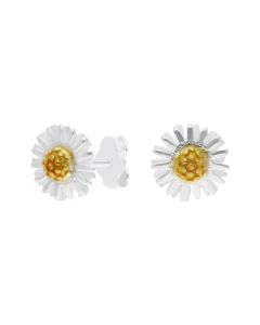 New 2 Colour Sterling Silver Daisy Stud Earrings