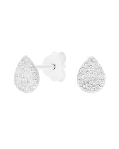 New Sterling Silver Cubic Zirconia Small Teardrop Stud Earrings