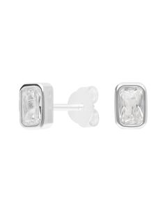New Sterling Silver Cubic Zirconia Stud Earrings