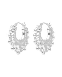 New Sterling Silver Round Traditional Style Creole Hoop Earrings