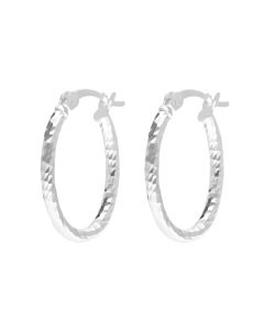 New Sterling Silver Oval Twisted Hoop Earrings
