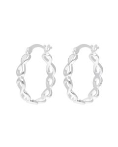 New Sterling Silver 20mm Infinity Hoop Earrings
