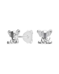 New Sterling Silver Cute Sitting Elephant Stud Earrings