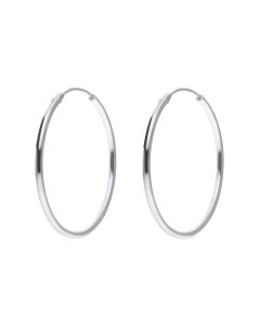 New Sterling Silver 25mm Sleeper Hoop Earrings