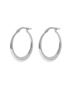 New Sterling Silver Graduated Hoop Creole Earrings