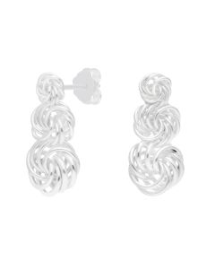 New Sterling Silver Trilogy Knot Drop Earrings
