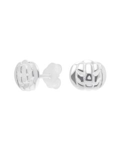 New Sterling Silver Halloween Pumpkin Stud Earrings
