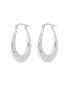 New Sterling Silver Harlequin Creole Earrings