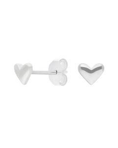 New Sterling Silver Heart Stud Earrings