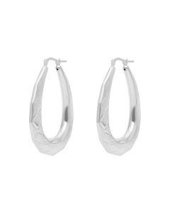 New Sterling Silver Large Harlequin Creole Earrings