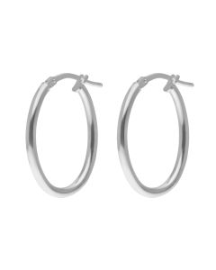 New Sterling Silver Oval Hoop Creole Earrings
