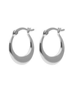 New Sterling Silver Graduated Hoop Creole Earrings