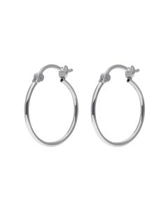 New Sterling Silver 20mm Slim Hoop Creole Earrings