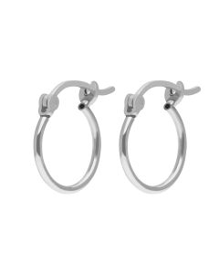 New Sterling Silver 14mm Slim Hoop Creole Earrings