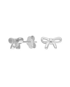 New Sterling Silver Small Bow Stud Earrings