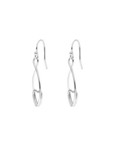 New Sterling Silver Infinity Heart Drop Earrings