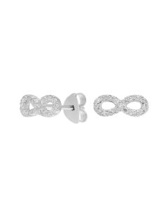 New Sterling Silver Cubic Zirconia Infinity Stud Earrings