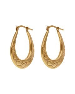 New Gold Plated Sterling Silver Harlequin Creole Earrings