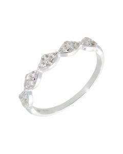 New Sterling Silver Cubic Zirconia Marquise Shaped Dress Ring