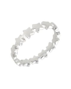 New Sterling Silver Stars Band Ring