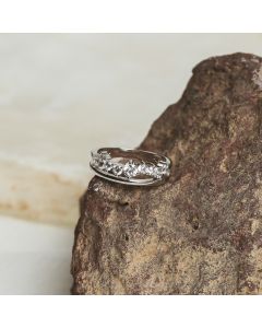 New Sterling Silver Cubic Zirconia Twin Style Ring